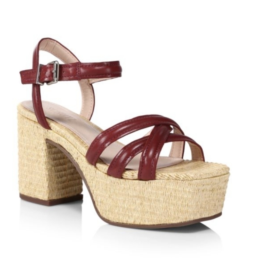 NEW SCHUTZ Stacie Womens Leather Luxury Platform Heels Sandals Shoes sz 11
